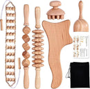 6 Pcs Wood Therapy Massage Tools, Meifuly Professional Complete Maderotherapia Wooden Massager Kit for Body Shaping, Lymphatic Drainage, Muscle Pain Relief, Anti-Cellulite (with Storage Bag) by CozyNest Decor