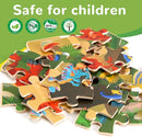Wooden Puzzles Dinosaur Toys for Kids Ages 3-5, Set of 4 Packs with 20-Piece Wood Jigsaw Puzzles, Preschool Educational Brain Teaser Boards for Boys and Girls 3 4 5 6 Years Old by TinyTreasures Baby Boutique