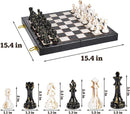 15" Large Chess Set for Adults with Weighted Acrylic Chess Pieces 3.5" King & Portable Folding Marbling Wooden Chess Board Travel Chess Sets Family Board Game Gift – Elegant Classic Chess Game by TinyTreasures Baby Boutique