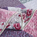 NEWLAKE Quilt Bedspread Sets-Floral Checkered Pattern Reversible Coverlet Set,Queen Size by CozyNest Decor