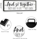 And So Together They Built a Life They Loved Sign: Modern Farmhouse Wall Decor Inspirational Quotes Family Bedroom Sign 12" x 40",Rustic Home Wall Art Plaque Framed Wall Hanging Signs by CozyNest Decor