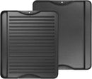 2-in-1 Reversible 14” x 16” Pre-Seasoned Cast Iron Cooking Griddle for Gas Stove/Charcoal/Electric/Propane/Gas Grill, Flat Griddle Top Plate for Camping Tailgating by GreenHaven Gardens
