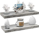 Sorbus Floating Shelves for Wall - 24" Bathroom Shelves, Wall Decor for Bedroom, Kitchen, Living Room, Home Decor & Book Storage - Mounted Floating Shelf with Invisible Brackets (Gray, 2 Pack) by CozyNest Decor