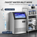 220LBS Commercial Ice Maker Machine - 72PCS Ice Cubes per Round, Undercounter/Freestanding Ice Machine, 55LBS Ice Storage Capacity for Home Bar and Outdoor, Stainless Steel Self-Cleaning by CozyNest Decor