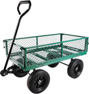 Heavy Duty 480 Lbs Capacity Mesh Steel Garden Cart Folding Utility Wagon with Removable Sides (Green) by GreenHaven Gardens