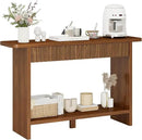 BECHAEO Mid Century Modern Console Table with Drawers, 51" Large 2-Tier Narrow Console Table with Storage Shelf, Sofa Station Behind The Couch, Accent Tables for Entryway, Hallway, Rustic Brown by CozyNest Decor