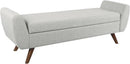 HomePop Modern Storage Bench with Wood Legs Home Décor|Bench with Storage for Living Room & Bedroom - Light Gray Woven by CozyNest Decor