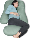 MOON PARK Pregnancy Pillows for Sleeping - U Shaped Full Body Maternity Pillow with Removable Cover - Support for Back, Legs, Belly, HIPS - 65 Inch - Green by TinyTreasures Baby Boutique