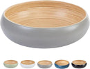 Fruit Bowl For Kitchen Counter, Decorative Bowl, Large Serving Bowl Or Fruit Basket For Kitchen Decor Spun Bamboo (Gray) by CozyNest Decor
