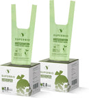 SUPERBIO 2.6 Gallon Compostable Bags, 100 Count, 2 Pack, 9.84L, Handle Tie Food Waste Bags, BPI and OK compost INDUSTRIAL Certified by GreenHaven Gardens