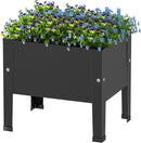 aboxoo 14 inch Black Planter Raised Beds with Legs Outdoor Small Metal Planter Box Elevated Garden Bed for Vegetables Flower Herb Patio by GreenHaven Gardens