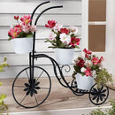 BAYN Bicycle Planter Stand, Metal Flower Pot Cart Holder Tricycle Planter with 3 Plant Bucket Outdoor Decorative for Patio, Deck, Garden or Lawn by GreenHaven Gardens
