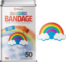 BioSwiss Bandages, Rainbow Shaped Self Adhesive Bandage, Latex Free Sterile Wound Care, Fun First Aid Kit Supplies for Kids, 50 Count by TinyTreasures Baby Boutique
