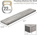 Sorbus Floating Shelves for Wall - 48 Inch Long Bathroom Shelves, Wall Decor for Bedroom, Kitchen, Living Room & Book Storage - Mounted Floating Shelf with Invisible Brackets (Gray, 2 Pack) by CozyNest Decor