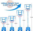 Kids Toy Gift for 3 4 5 6 7 8 Years Old, Kids Basketball Hoop Adjustable Height 3.5FT-6.2FT, Mini Basketball Hoop for Boys Girls, Basketball Goal Toys Outdoor Indoor Game Gifts(Blue) by TinyTreasures Baby Boutique
