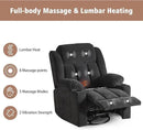 Rocker Swivel Recliner Chair for Adults, Overstuffed Large Manual Recliner Glider with Massage and Heat, Comfy Soft Fabric Living Room Reclining Sofa Chair (Black Fabric) by CozyNest Decor