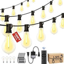 100FT Outdoor String Lights Waterproof with 64+4 Bulbs (1.5FT Bulbs Spacing), Remote & Dimmer, Commercial Patio String Lights with 3 Mode Light & Timing, 100PC Mounting Ties for Outside by CozyNest Decor