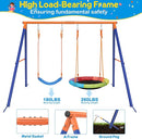 GIKPAL Swing Set with Stand for Kids, Outdoor Swing Sets for Backyard with 32 Saucer and 26.2" Seat, Heavy Duty Metal A-Frame Holds 440 lbs by TinyTreasures Baby Boutique