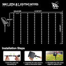 echosari Christmas Curtain Lights Solar Powered 7.9ft x 6ft 144 LED Outdoor Curtain Lights Waterproof with Timer 8 Modes for Christmas Garden Patio Fence Wedding Wall Window Gazebo Decor Cool White by GreenHaven Gardens