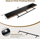 Black Floating Shelves 48 Inch Long, 8 Deep Floating Shelves for Wall, Rustic 48" Long Fireplace Mantel, Large 48 x 8 Wall Shelves for Bedroom, Living Room, Bathroom, Black Deep Shelves Set of 1 by CozyNest Decor