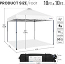 Yaheetech 10x10 Pop-up Canopy Tent w/ 2 Integrated Wheels for Mobility, Waterpoof & Heavy Duty, Instant Sun Shelter with Carry Bag, Weight Bags for Outdoor Camping Beach Patio Parties, White by GreenHaven Gardens