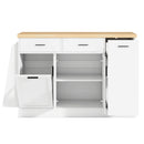Kitchen Sideboard With Sliding Door Cabinet, 3 Tier Spice Rack by HouseOfZazla