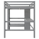 Loft Bed With Built In Desk And Multifunction Shelves