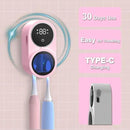 Toothbrush Holder and Cleaner for Bathroom Light Cleaning Fan Drying Round in Circle Automatic Rotating Cover Wall Mounted Smart Home Gadgets (03 Pink) by CozyNest Decor