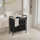 Laundry Hamper 3 Section, 145L Rolling Laundry Sorter Basket with Wheels, 3 Compartment Clothes Organizer Cart, Pull-Out Removable Bags for Laundry Room, Bathroom, Bedroom, Black by CozyNest Decor
