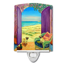 Pug Ceramic Night Light Compact, UL-Certified, Ideal for Bedroom, Bathroom, Nursery, Hallway, Kitchen, 6x4x3, Multicolor