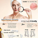 6-in-1 Ceramic Gua Sha Tool for Face & Body - Manual Facial Massage for Lymphatic Drainage, Jaw Lifting, Puffiness Care, Neck Massage for Stress Relief at Home, Self Care Gift for Mum Wife White by CozyNest Decor