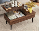 HAIOOU Lift Top Coffee Table with Storage, Mid Century Modern Coffee Tables with Drawer for Living Room,Walnut Rectangular Center Table with Pine Leg Anti-Scratching, Home, Office by CozyNest Decor