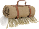 Picnic Blanket Extra Large Waterproof with Strap 59"x79" - Machine Washable Tassels Faux Wool Cashmere for Park, Grass, Camping, Hiking, Concerts (Coffee, 59"X79") by TinyTreasures Baby Boutique