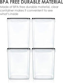 Vtopmart 4 PCS Large Food Storage Containers 5.2L / 175oz, 4 Pieces BPA Free Plastic Airtight Canisters for Flour, Sugar, Baking Supplies, Rice with Lids, 4 Measuring Cups and 24 Labels, Black by CozyNest Decor