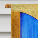 Pembroke Corgi room with a view Flag Canvas House Size