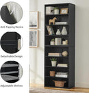 71 Inch Tall 8-Shelf Bookcase, Wood Bookshelf Storage Organizer Adjustable Shelf for Home Office Living Room, Converts into Two 4-Shelf Bookshelves, Black by CozyNest Decor