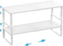 Expandable,Adjustable & Stackable Spice Rack, Cabinet Kitchen Countertop Shelf Organizer,Metal Pantry Storage Shelves - Space-Saving Storage Solution(2Packs/White/Large) by CozyNest Decor