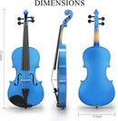 Beginner Violin 4/4, Full Size Violin for Adults, Teens, Student, Acoustic Fiddle Kit with Hard Case, Bow, Rosin, Bridge, Learners Age 12+ (Dark Blue) by TinyTreasures Baby Boutique