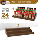 Spice Rack Organizer for Cabinet 2Pack, 3 Tier Expandable Bamboo Spice Storage, Great for Kitchen Cabinet, Cupboard,Pantry and More(Brown) by CozyNest Decor