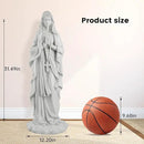 Virgin Mary Praying Statue 31.49 Inch Tall Outdoor Garden Religious Garden Statue Mary Statue Outdoor Yard Patio Deck Home Entryway Hallway Sculpture Magnesium Oxide Stone （White Virgin Mary） by GreenHaven Gardens