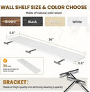 Floating Wall Shelves 2-Pack - 36-Inch Rustic White Wooden Shelves for Storage and Décor, Easy Installation for Living Room, Bedroom, and Kitchen by CozyNest Decor
