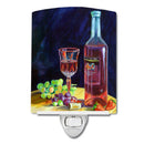 Red Wine Bottle and Glass Ceramic Night Light Compact, UL-Certified, Ideal for Bedroom, Bathroom, Nursery, Hallway, Kitchen, 6x4x3, Multicolor