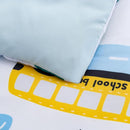 NTBED 4 Pieces Construction Toddler Bedding Set for Baby Boys, Truck Vehicles Excavator Cars Printed, Includes Comforter, Flat Sheet, Fitted Sheet and Pillowcase,Light Blue by TinyTreasures Baby Boutique