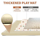 Baby Play Mat for Floor - 1.4" Thick Memory Foam Rug, 70"x59" Playpen Tummy Time Mat, Soft Velvet Nursery Rug, Large Padded Crawling Mat, Cushioned Pads for Playroom Toddlers, Infants, Yoga, Tatami by TinyTreasures Baby Boutique