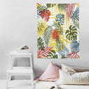 ICMOLYYENLO Boho Green Leaves Tapestry, Mid Century Abstract Tropical Palm Leaves Modern Minimalist Geometric Wall Hanging, Neutral Home Decor Art for Living Room Bedroom Dorm 60x60 Inch by CozyNest Decor