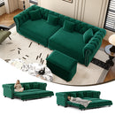 Chesterfield 3-in-1 Pull-Out Sofa Bed - Green