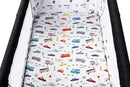 Pack n Play Sheet Stretchy Fitted Portable Mini Crib Sheets Set 3 Pack,Playard Sheets Convertible Playard Mattress Cover,Ultra Soft Jersey Material,Rocket Satellite,Car & Bus by TinyTreasures Baby Boutique