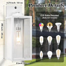 16-inch White Dusk to Dawn Outdoor Wall Light Fixtures, Exterior Waterproof Wall Lanterns, Large Porch Sconces Lighting, Modern Outside Lights for House Patio Front Door Entryway, 2-Packs by GreenHaven Gardens