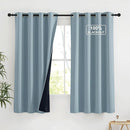 NICETOWN Blackout Curtains 63 Inches Long Room Darkening Thermal Insulated Energy Saving Smart Grommet Short Plylux Curtain Draperies for Kitchen, 2 Panels, Greyish Blue, 52 x 63 by TinyTreasures Baby Boutique