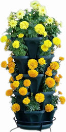Mr. Stacky 1305-HG 5-Tier Stackable Strawberry, Herb, Flower, & Vegetable Planter - Vertical Gardening Indoor / Outdoor Stacking Garden Pots Hunter Green, 22.5 Quarts by GreenHaven Gardens